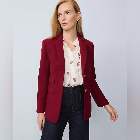 Ann Taylor Jackets & Blazers - Ann Taylor The Greenwich Blazer in Cherry Pie Cool Red 14